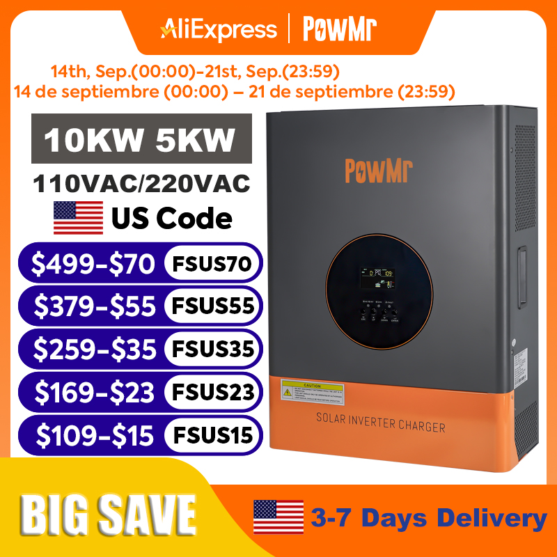Split Phase Inverter 10Kw 110V 220V - PowMr 10KW 5KW Split-Phase Omvormer 48V