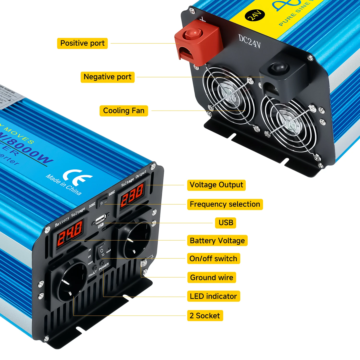Zonne-energie zuivere sinusgol - Off Grid Solar Inverter 48V 6000W recensie en prijs