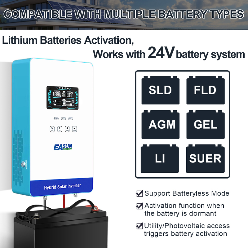 EASUN POWER 4KW 24V Hybride Om - Grid Tie Inverter Limiter 2000W recensie en prijs