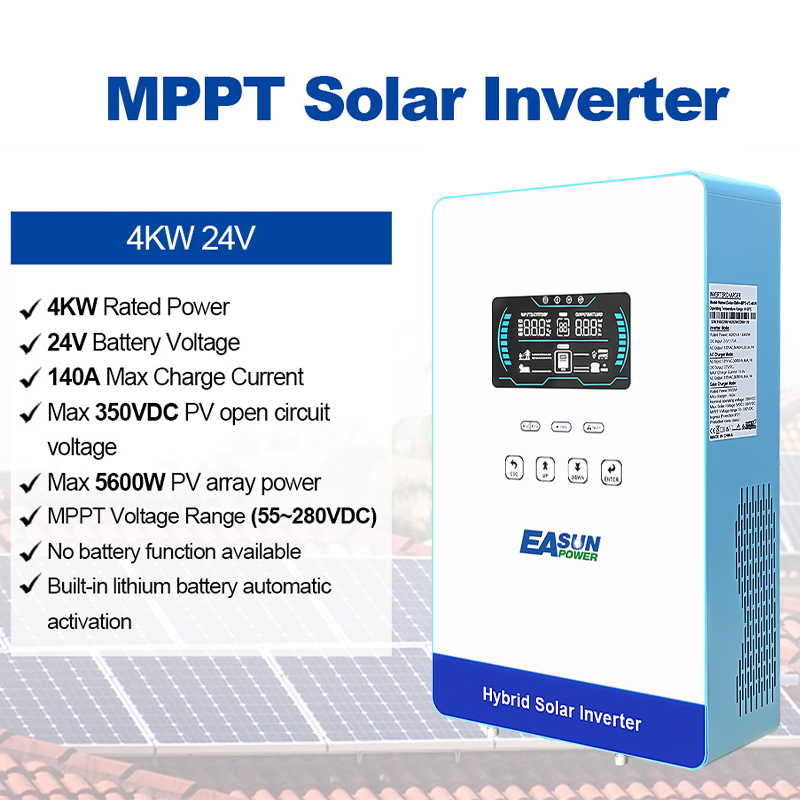 EASUN POWER 4KW 24V Hybride Om - Grid Tie Inverter Limiter 2000W recensie en prijs